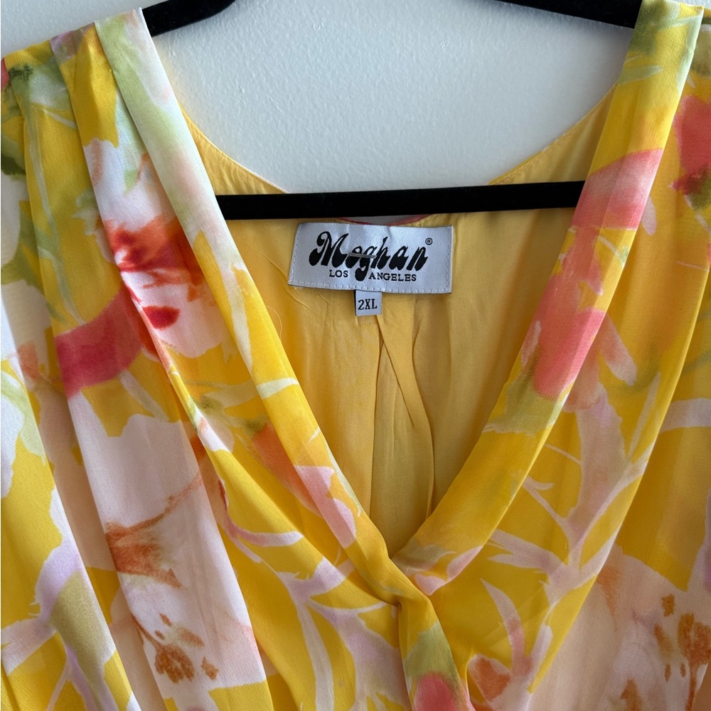 Meghan LA Yellow Floral Maxi Dress - Picture 3 of 4